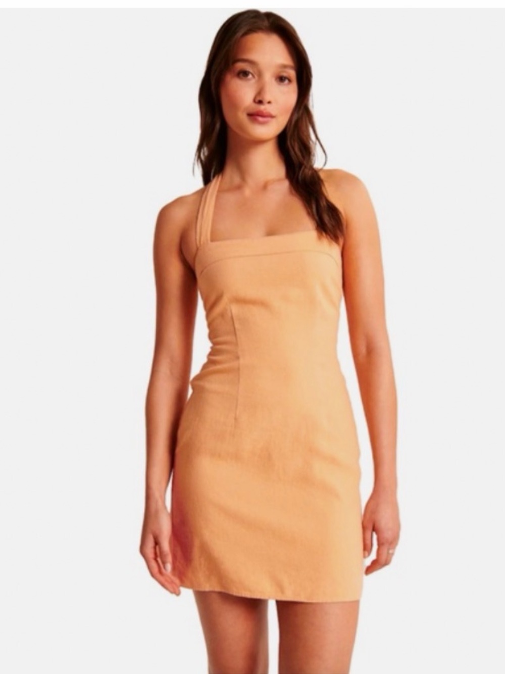 Abercrombie & Fitch Peach Linen Halter Dress